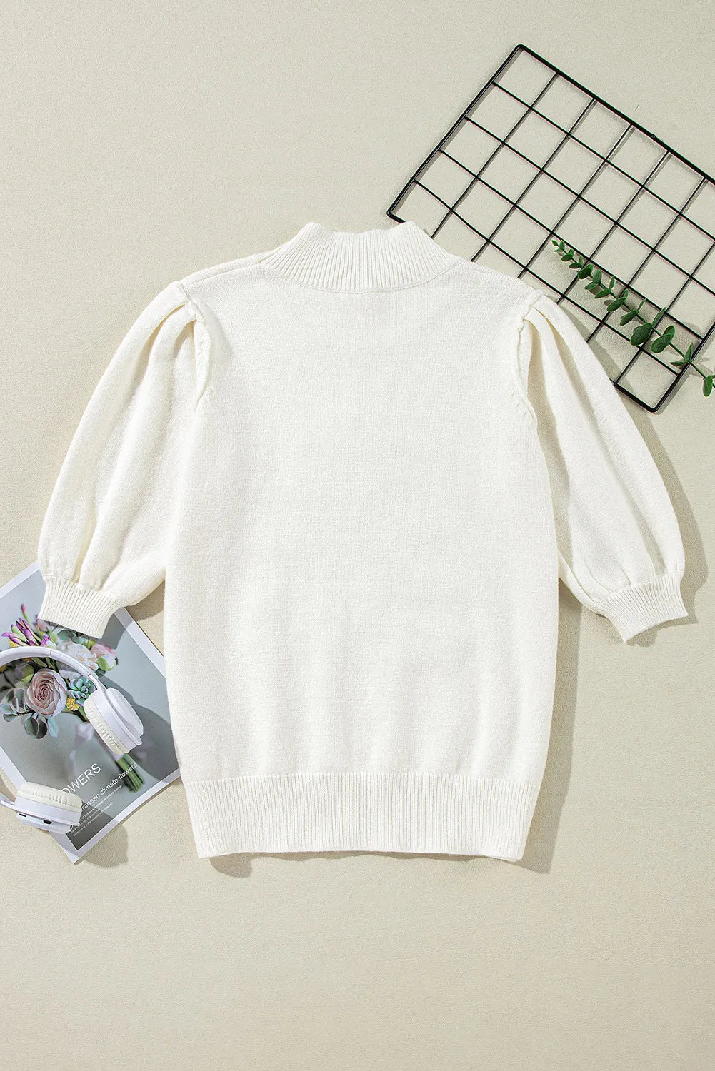 White Christmas Short Sleeve Sweater